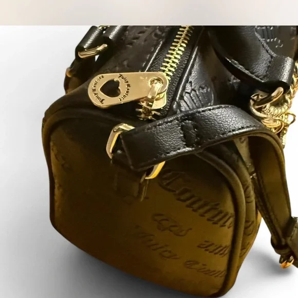 Juicy Couture Black Satchel with Gold Charm Chain - Picture 6 of 15